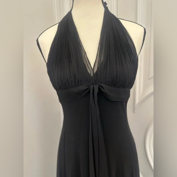 BCBGMaxAzria Black Vintage Y2K Fairy Grunge Midi Halter Dress (Size Small) - Picture 3 of 7